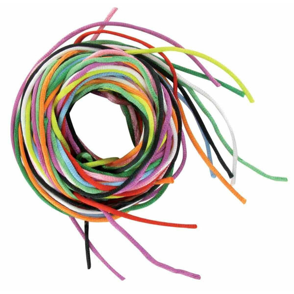 10 CORDELETTES RONDES SATIN 2M ASSORTIES - CTOP