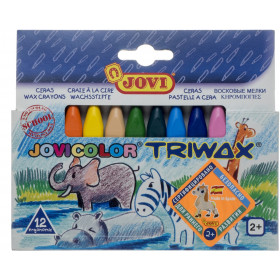 Boite De 12 Craies De Cire Jovicolor Triwax - Jovi pas cher