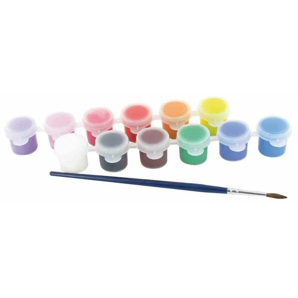 SET DE 12 PEINTURES ACRYLIQUE + 1 PINCEAU - JOVI