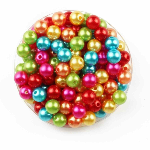 130 PERLES PLASTIQUES NACRÉES VIVES - CTOP
