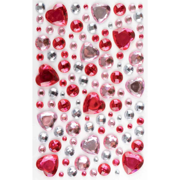 STRASS ADHÉSIFS CŒUR CRISTAL/ROSE - CTOP