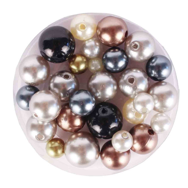 130 PERLES PLASTIQUE NACRÉES ASSORTIES - CTOP