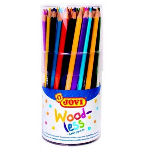 POT DE 84 CRAYONS DE COULEUR WOOD-LESS - JOVI