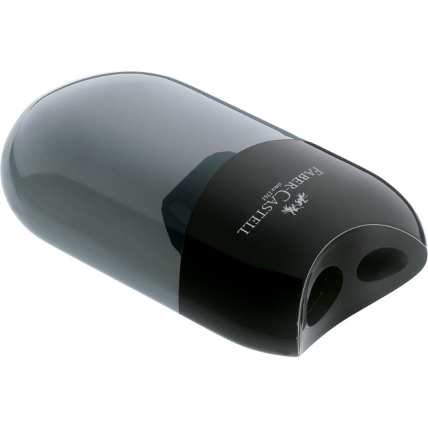 Taille-crayon - 2 trous - Avec réservoir semi-transparent - Noir - Faber-Castell
