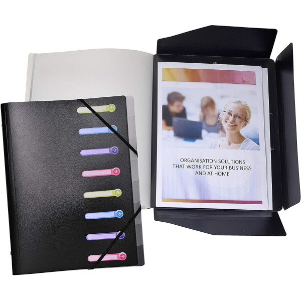 Trieur 8 Compartiments Noir - Exacompta | Surdiscount