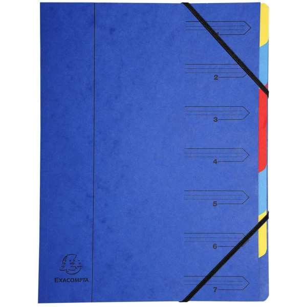 Trieur 7 Compartiments Bleu - Exacompta pas cher