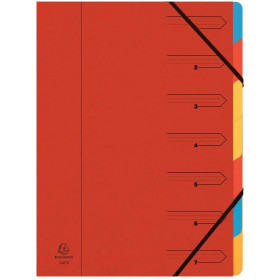 Trieur 7 Compartiments Rouge - Exacompta pas cher