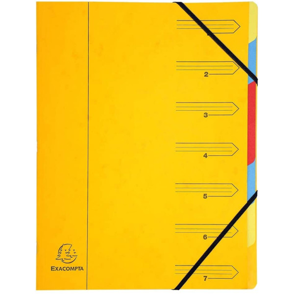 Trieur 7 Compartiments Jaune - Exacompta pas cher
