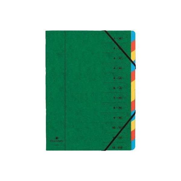 Trieur 12 Compartiments Vert - Exacompta pas cher