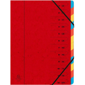 Trieur 12 Compartiments Rouge - Exacompta pas cher