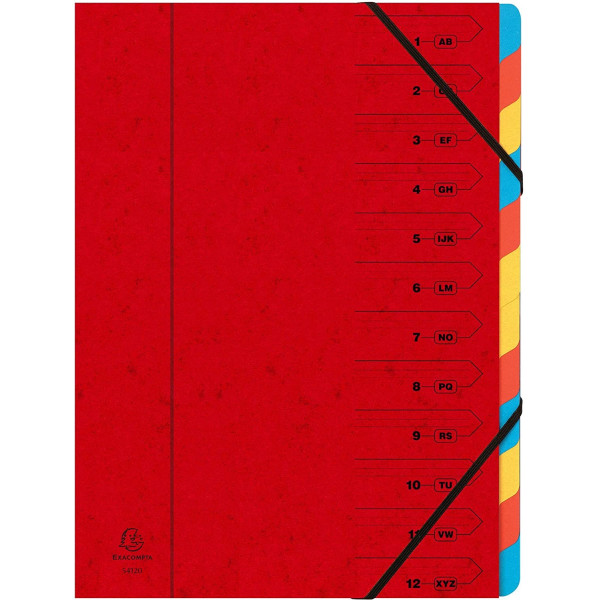 Trieur 12 Compartiments Rouge - Exacompta pas cher