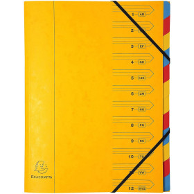 Trieur 12 Compartiments Jaune - Exacompta pas cher