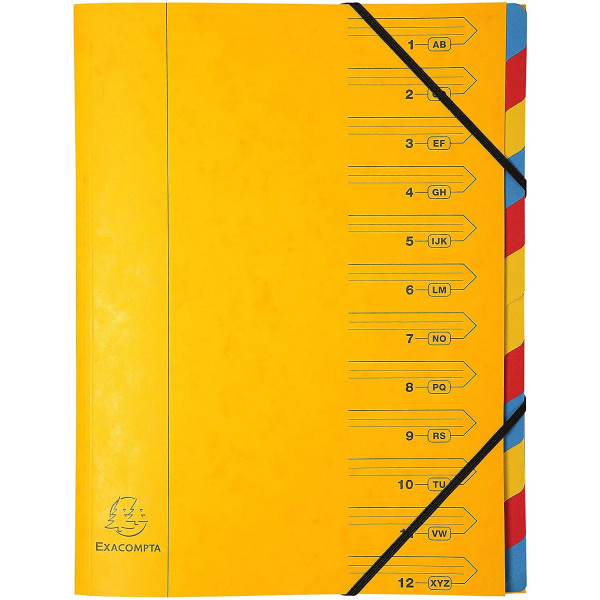 Trieur 12 Compartiments Jaune - Exacompta pas cher