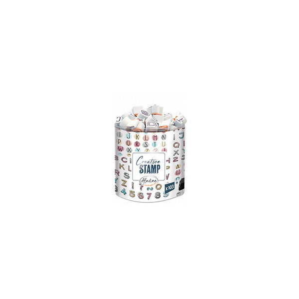 Tampons encreur - Loisirs créatifs - Scrapbooking - Alphabet et chiffres - 103 pièces - Aladine