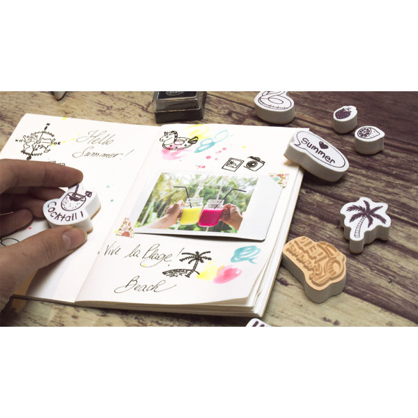 Tampons encreur - Loisirs créatifs - Scrapbooking - Alphabet et chiffres - 103 pièces - Aladine