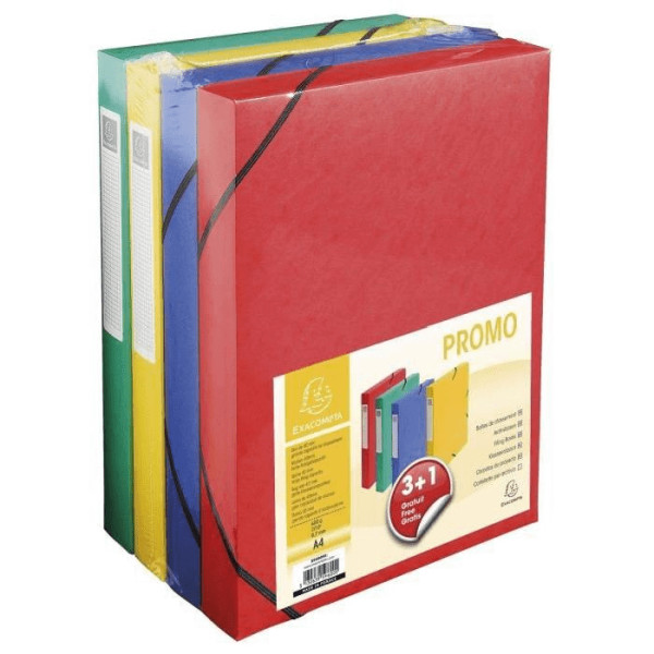 Exacompta Boîte De Classement Pack Promo 3+1, 40 Mm, Couleur pas cher