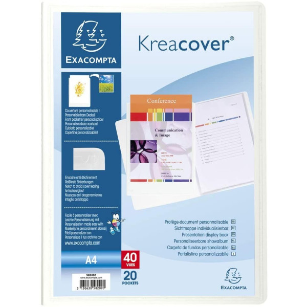 Porte-Vues 40 Vues Kreacover Conférence Blanc - Exacompta pas cher