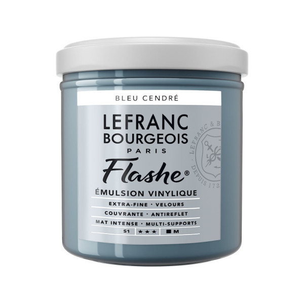 photo - Peinture vinylique - Flashe - Bleu cendré - 052 - Lefranc Bourgeois - 125ml