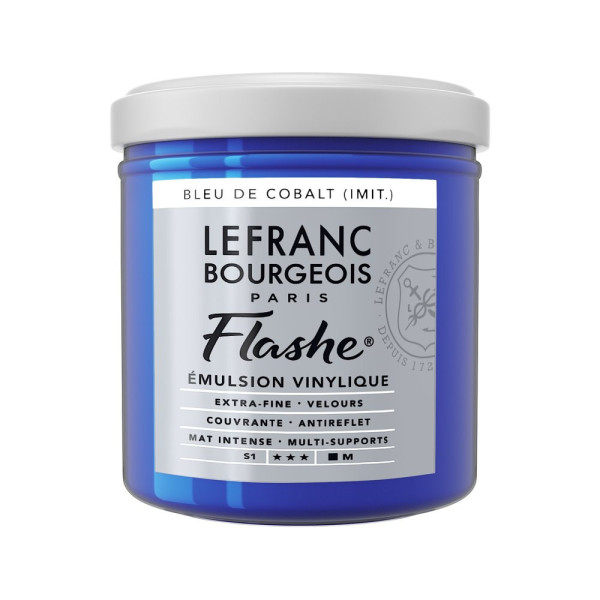 photo - Peinture vinylique - Flashe - Bleu Cobalt - 064 - Lefranc Bourgeois - 125ml