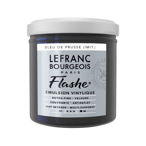 photo - Peinture vinylique - Flashe - Bleu de Prusse - 046 - Lefranc Bourgeois - 125ml