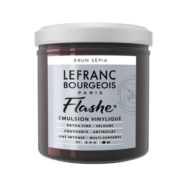 photo - Peinture vinylique - Flashe - Brun sépia - 107 - Lefranc Bourgeois - 125ml