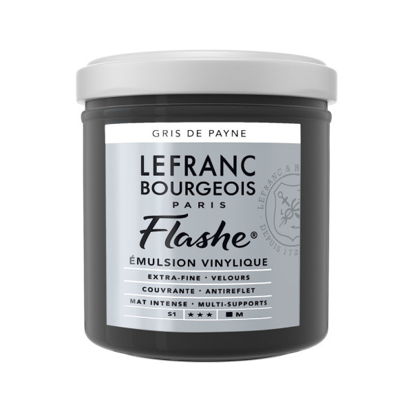 photo - Peinture vinylique - Flashe - Gris de Payne - 261 - Lefranc Bourgeois - 125ml