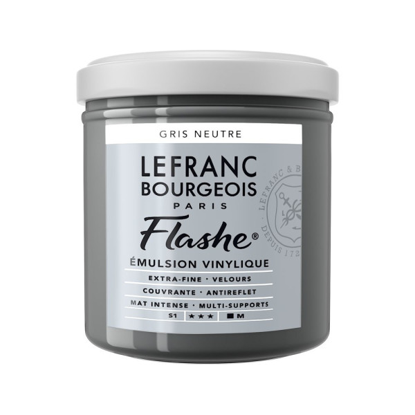photo - Peinture vinylique - Flashe - Gris neutre - 258 - Lefranc Bourgeois - 125ml