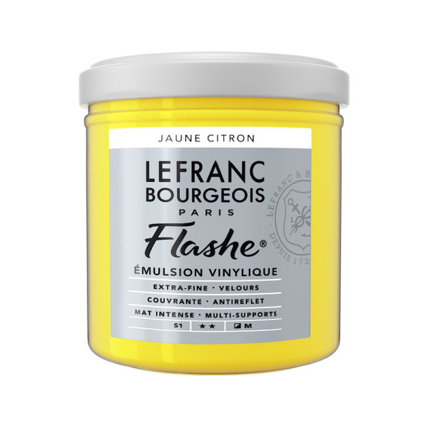 photo - Peinture vinylique - Flashe - Jaune citron - 169 - Lefranc Bourgeois - 125ml