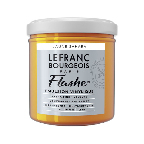 photo - Peinture vinylique - Flashe - Jaune Sahara - 194 - Lefranc Bourgeois - 125ml