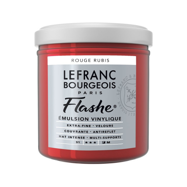 photo - Peinture vinylique - Flashe - Rouge rubis - 388 - Lefranc Bourgeois - 125ml
