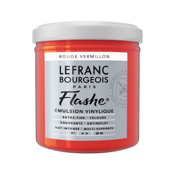 photo - Peinture vinylique - Flashe - Rouge vermillon - 393 - Lefranc Bourgeois - 125ml