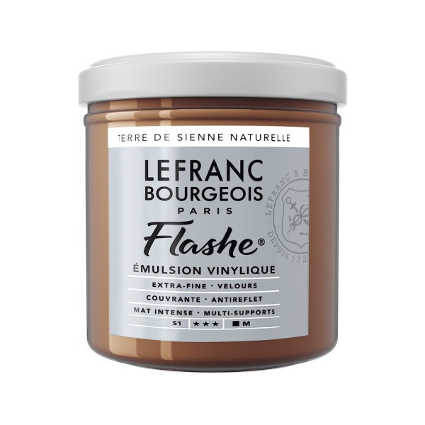 photo - Peinture vinylique - Flashe - Terre de Sienne naturelle - 482 - Lefranc Bourgeois - 125ml