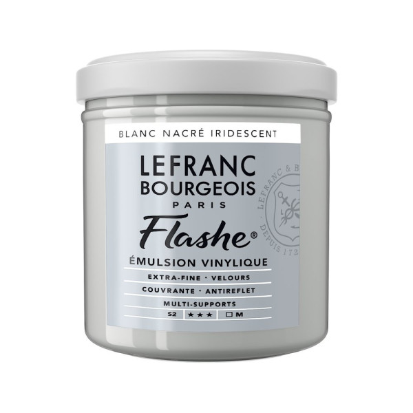 photo - Peinture vinylique - Flashe - Blanc nacré iridescent - 827 - Lefranc Bourgeois - 125ml