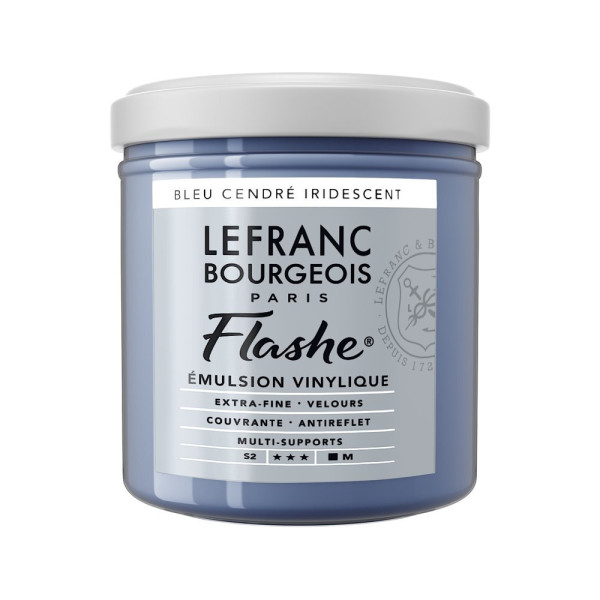 photo - Peinture vinylique - Flashe - Bleu cendré iridescent - 840 - Lefranc Bourgeois - 125ml