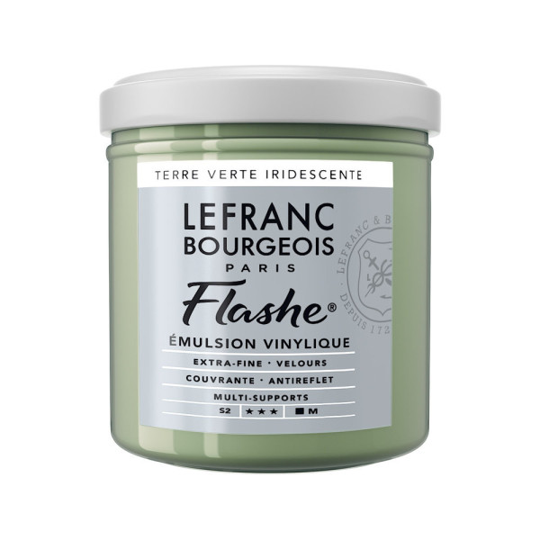 photo - Peinture vinylique - Flashe - Terre verte iridescent - 841 - Lefranc Bourgeois - 125ml