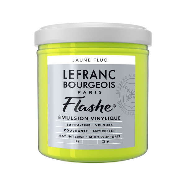 photo - Peinture vinylique - Flashe - Jaune fluo - 163 - Lefranc Bourgeois - 125ml