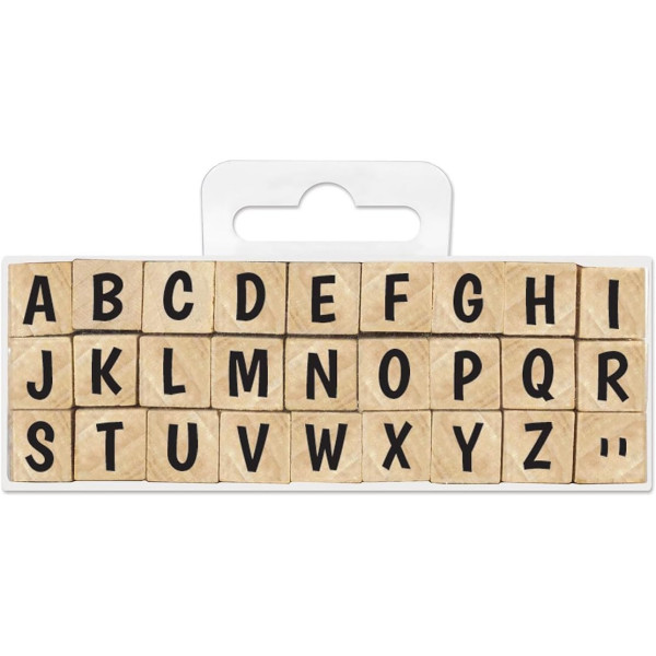 Tampons encreur - Scrapbooking - Alphabet - Bois - Taille S - Aladine
