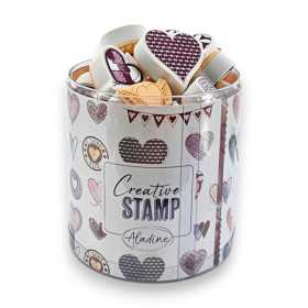 Tampons encreur - Loisirs créatifs - Scrapbooking - Cœurs - 35 pièces - Aladine