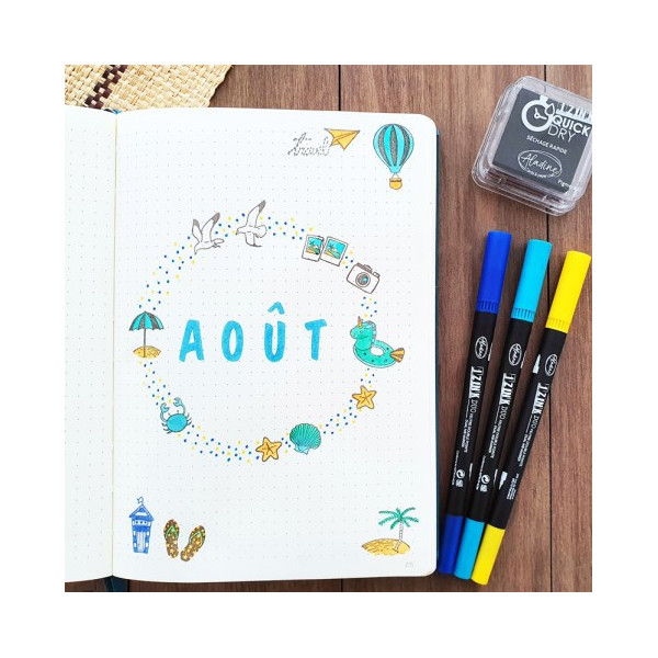 Tampons encreur - Loisirs créatifs - Scrapbooking - Voyage - 46 pièces - Aladine