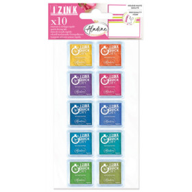 Set 10 encreurs - Loisirs créatifs - Séchage rapide - Couleurs acidulés - Izink - Aladine