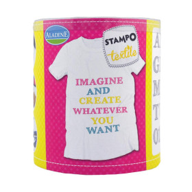 Tampons encreur - Loisirs créatifs - Pour textile - Alphabet hachuré - 37 pièces - Aladine