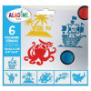6 Pochoirs - Pour enfant - Motif pirate - 15x12.5 cm - Aladine