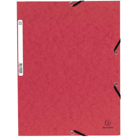 Chemise 3 Rabats Rouge - Exacompta pas cher