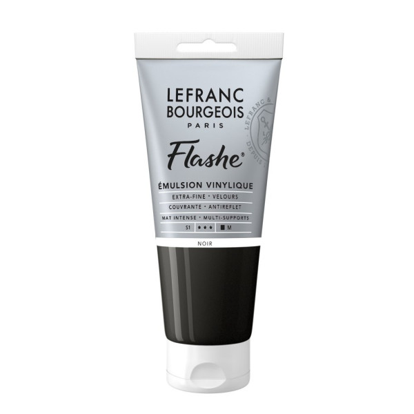 photo - Peinture vinylique - Flashe - Noir - 265 - Lefranc Bourgeois - 80ml