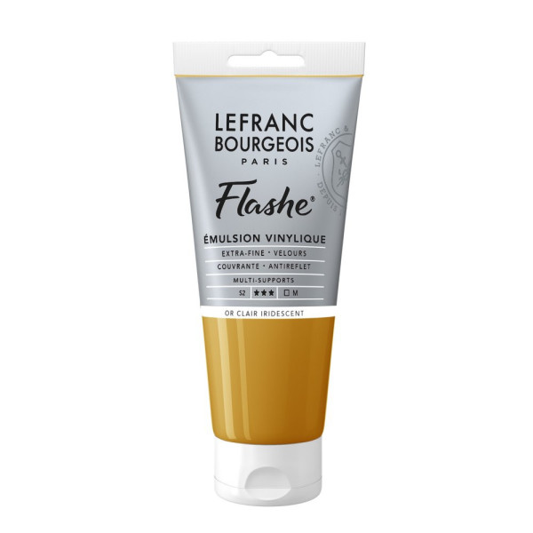 photo - Peinture vinylique - Flashe - Or clair iridescent - 834 - Lefranc Bourgeois - 80ml