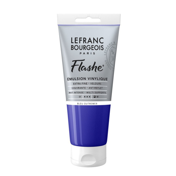 photo - Peinture vinylique - Flashe - Bleu outremer - 043 - Lefranc Bourgeois - 80ml
