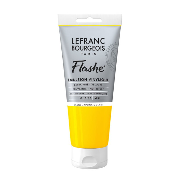 Peinture vinylique - Flashe - Jaune japonais - 183 - Lefranc Bourgeois - 80ml