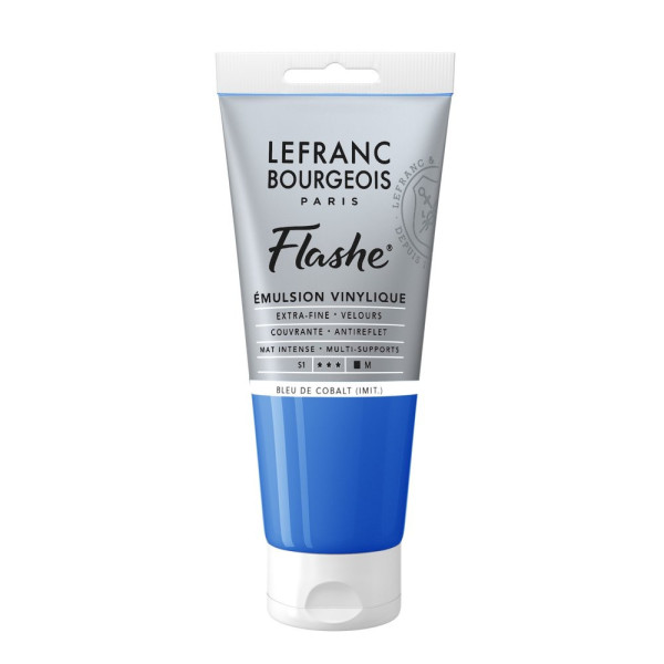 photo - Peinture vinylique - Flashe - Bleu Cobalt - 064 - Lefranc Bourgeois - 80ml