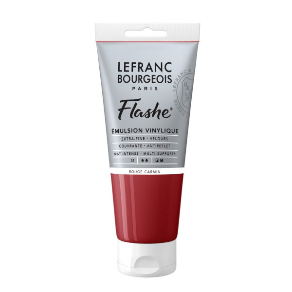 photo - Peinture vinylique - Flashe - Rouge carmin - 366 - Lefranc Bourgeois - 80ml