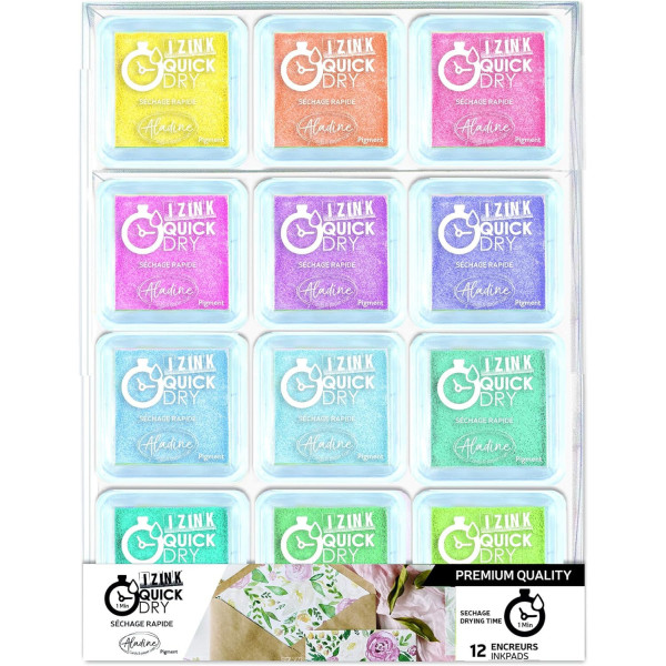 photo - Encreurs - Loisirs créatifs - Carterie - Assortiment 12 couleurs - Izink - Aladine